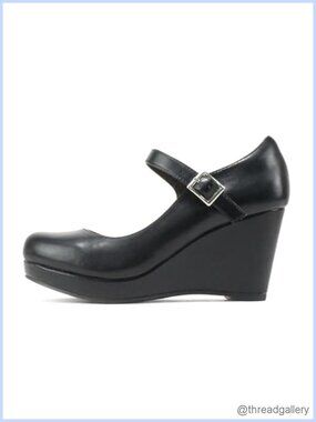 Womens Mary Jane Ankle Strap Platform Wedge Pump Heel Shoes Wide Fit